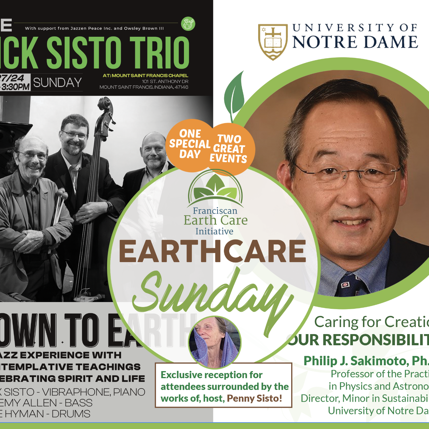 Earth Care Sunday - The Dick Sisto Trio & Philip J. Sakimoto, Ph.D - logo